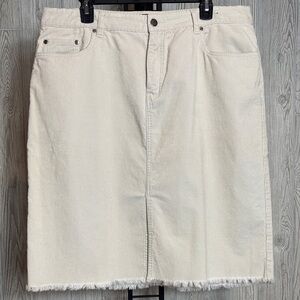 Venezia Jeans Y2K Cottagecore Corduroy Front Slit Frayed Hem Skirt - Size 18